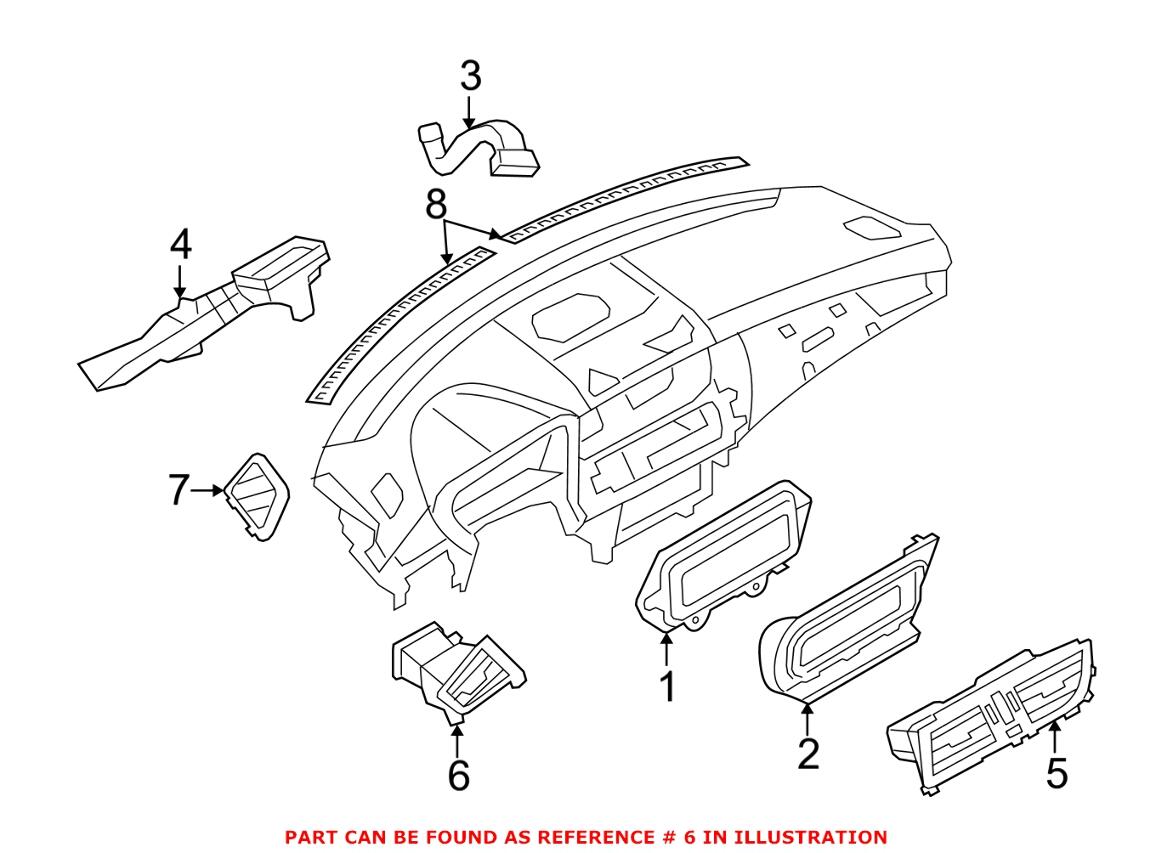 BMW Dashboard Air Vent = Passenger Side Outer 64229287064